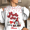 Colorful Gnome Grandma Mom Balloon Heart Kids, I Love Being Nana Personalized 3D Sweater NVL26JAN24TT1