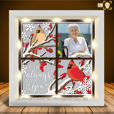 I Am Always With You - Cardinals Outside Window Personalized Light Up Shadow Box NVL26OCT23VA1