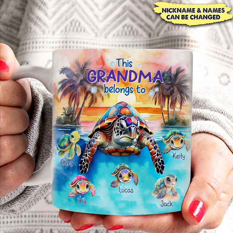Discover Florida Sea Turtle Nana Mom Kids,This Grandma Belongs To Personalized Mug