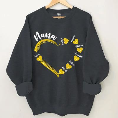 Grandma Nana Mommy Aunt Child Name Heart Personalized Sweatshirt NVL29NOV23VA1