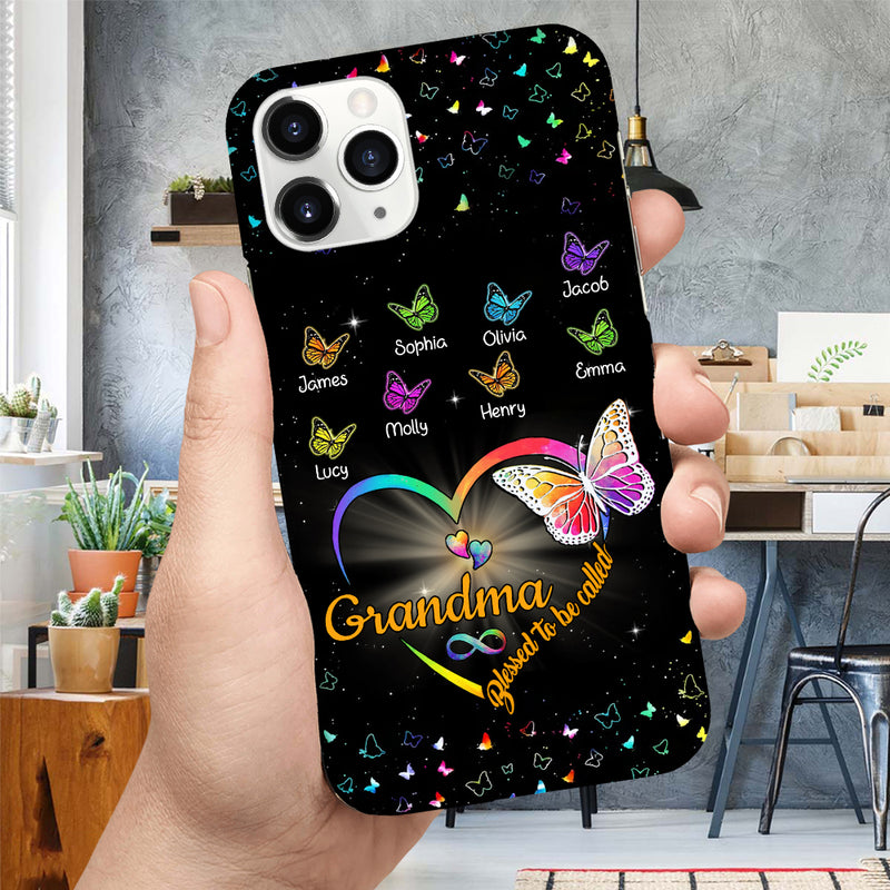 Colorful Butterfly Mom Grandma Nana Mimi Gigi Auntie Personalized phon -  HumanCustom - Unique Personalized Gifts Made Just for You