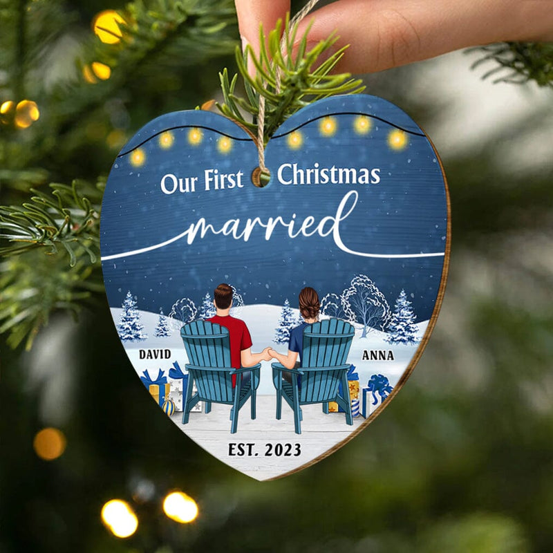 Our First Christmas Married Ornament 2023,Just Married Gifts for