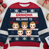 This Grandma Belongs to Her Grandkids Cute Christmas Personalized Sweater HTN07OCT23CT1