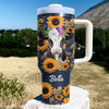 Sunflower Cow Personalized Tumbler With Straw HTN28FEB24CT1