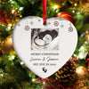 Promoted To Grandparents Upload Photo Ultrasound Heart-shaped Ceramic Christmas Ornament VTX02NOV23NA1