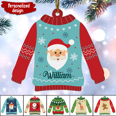Ugly Sweater Personalized Acrylic Ornament Christmas Gift for Kids VTX05OCT23TT2