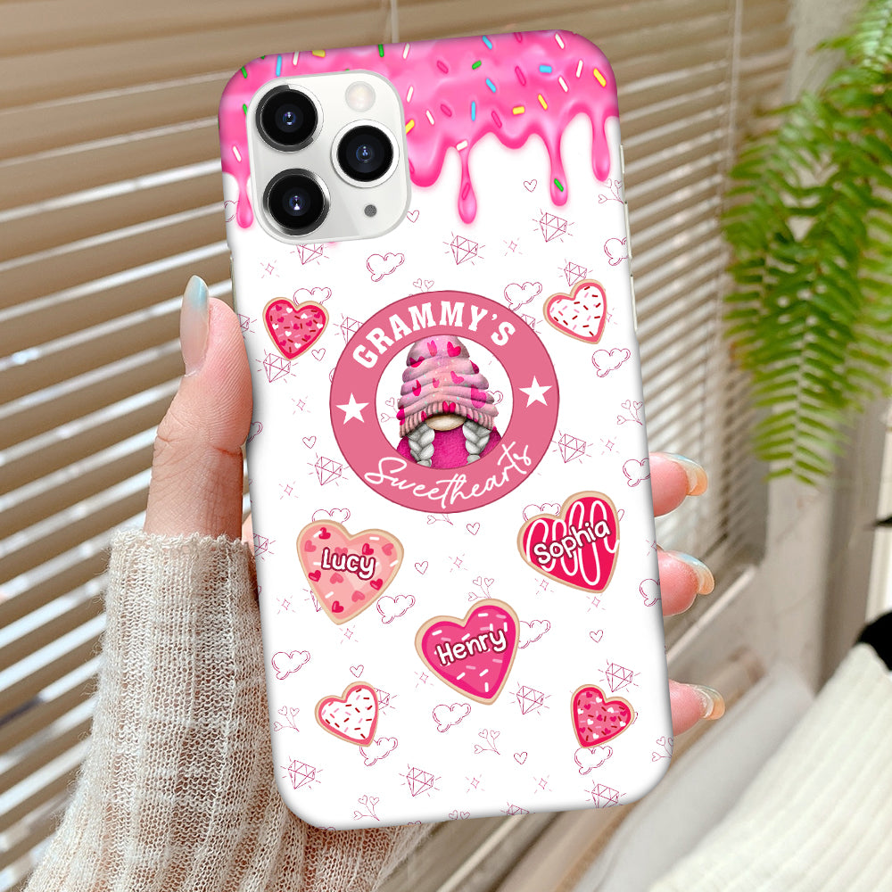 Grandma's Sweethearts Pink Theme Personalized Silicone Phone Case VTX08JAN24TT1