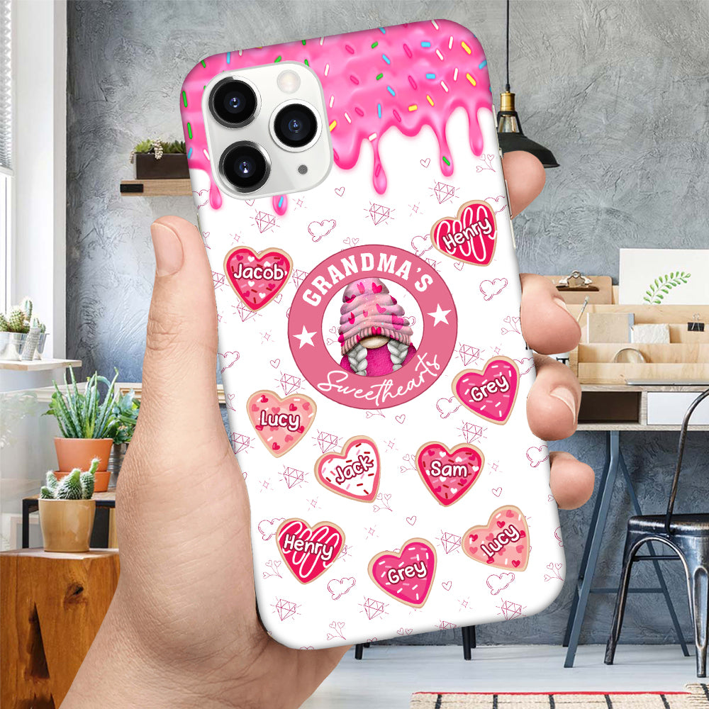 Grandma's Sweethearts Pink Theme Personalized Silicone Phone Case VTX08JAN24TT1