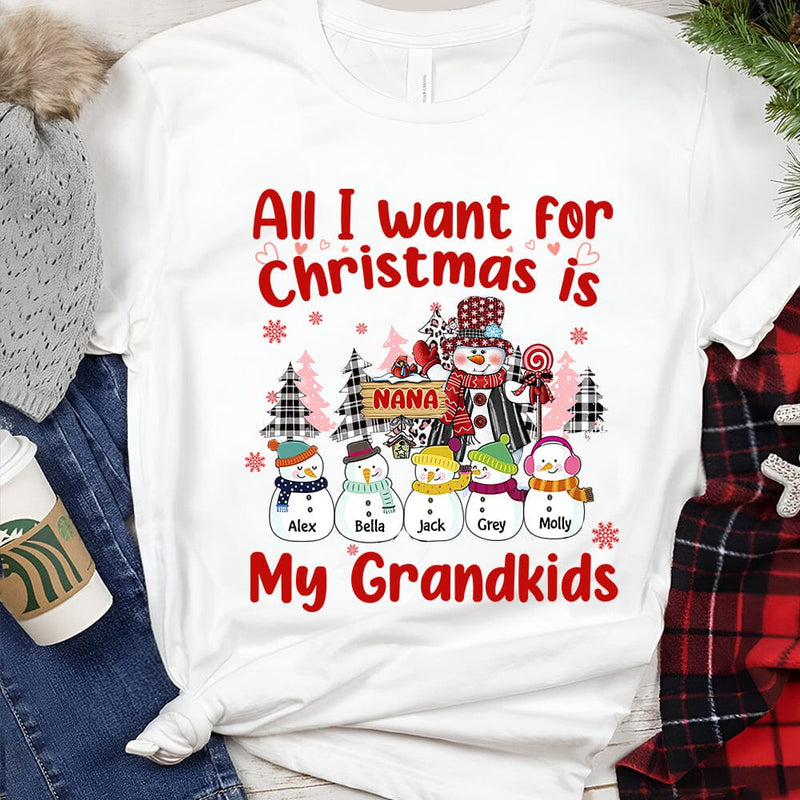 Personalized Shirt - Gift For Grandma - Christmas Pattern Grandma And  Grandkids - Christmas Gifts, Christmas Gift For Grandma (