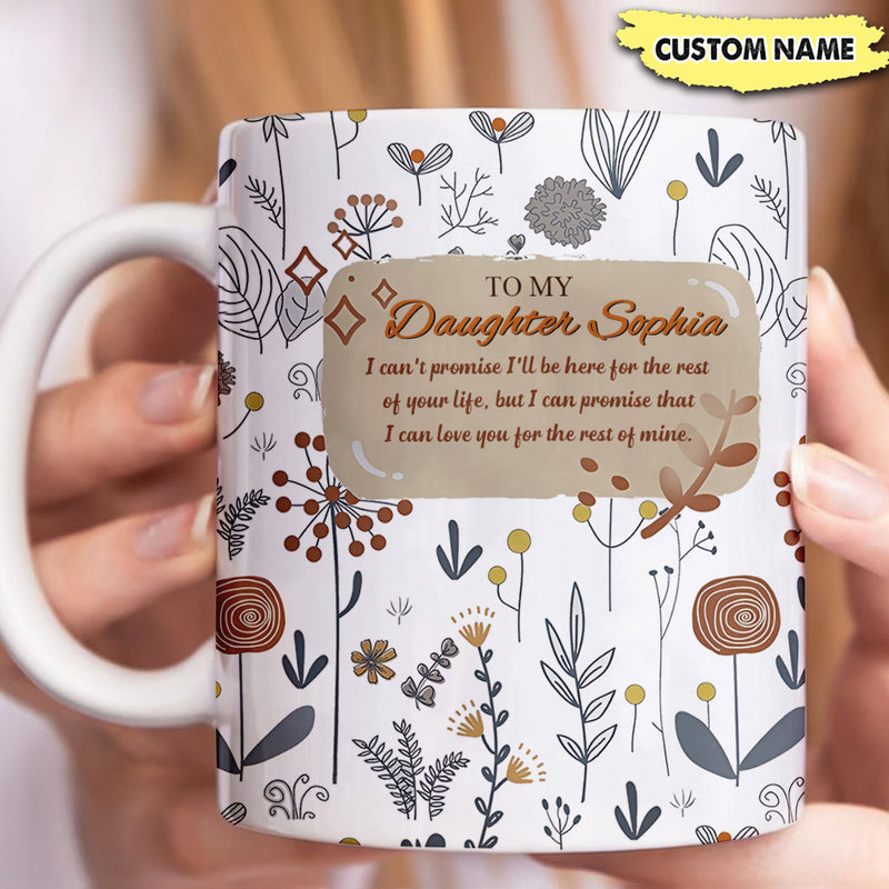 Discover To My Daughter Floral Personalized Mug