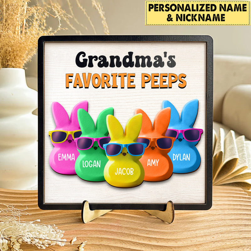 Discover Grandma's Favorite Peeps Personalized 2-layered Wooden Plaque