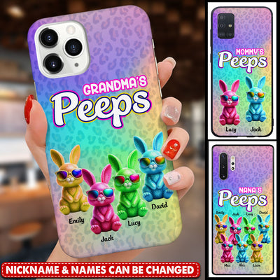 Grandma's Peeps Leopard Pattern Colorful Bunny Kids Personalized Silicone Phone Case VTX14MAR24TP1