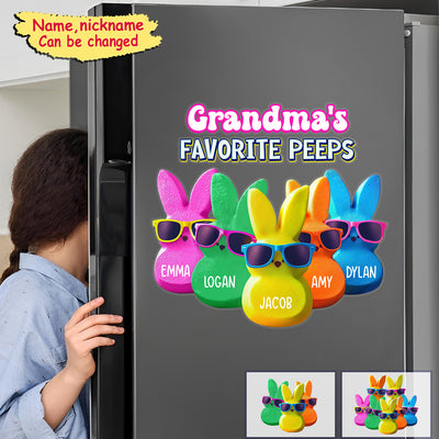 Grandma's Favorite Peeps Colorful Bunny Kids Personalized Decal VTX15MAR24CT3