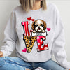 Love Leopard Pattern Valentine Personalized Sweatshirt For Dog Lovers VTX19JAN24TT3