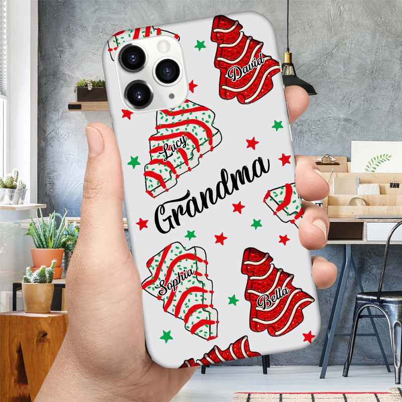 Discover Christmas Tree Cakes Personalized Silicone Phone Case Gift For Grandma Mom
