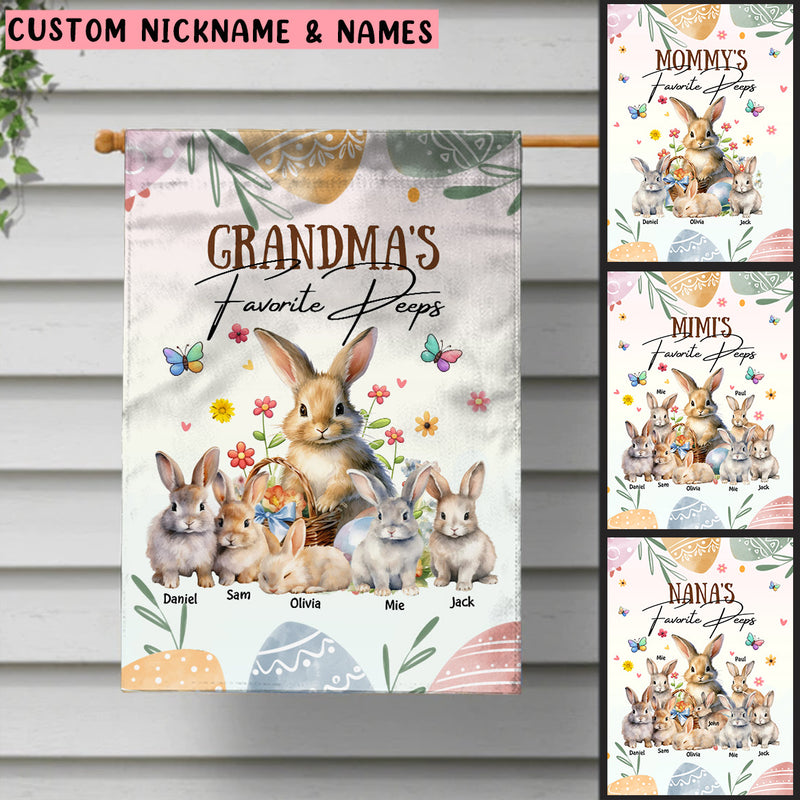 Discover Grandma's Favorite Peeps Easter Day Personalized House Flag Garden Flag