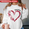 Personalized Heart Paws Sweatshirt For Dog mom/ Cat mom VTX30JAN24TP1