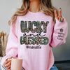 Lucky And Blessed Grandma Life Leopard Pattern St. Patrick's Day Personalized Sweatshirt VTX30JAN24VA2