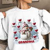 Happy Christmas Snowman Grandma Mom Sweet Heart Kids Personalized Blue Vibe Sweatshirt LPL07DEC23TP1