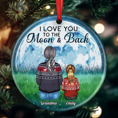 Personalized Grandma Grandkids We Love You To The Moon And Back Ornament NVL10NOV23TP1