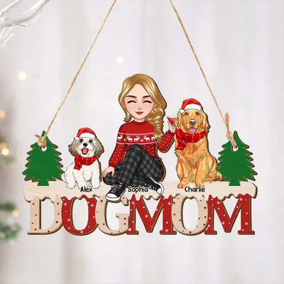 Cute Girl With Her Dogs - Personalized Christmas Shape Ornament For Dogmom - NTD18NOV23TP2