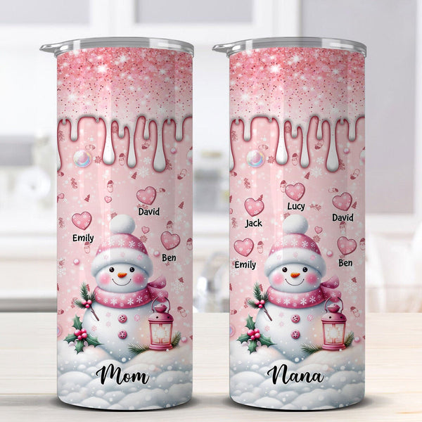 Christmas Grandma Snowman With Kids - Personalized Skinny Tumbler - NT -  HumanCustom - Unique Personalized Gifts Made Just for You