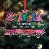 Colorful Christmas Tree Family Name Personalized Ornament LPL18NOV23TP2