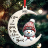 Grandma We Love You To The Moon And Back Cute Snowman Kids Personalized Acrylic Ornament VTX20NOV23TP2