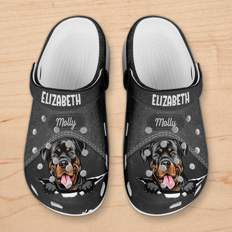 Custom Dog Leather Pattern Personalized Clogs
