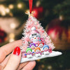 Pinky Christmas Tree Cute Snowman Grandma Mom Kids Personalized Ornament LPL16NOV23TP2