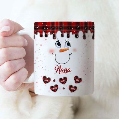 Cute Colorful Snowmy Grandma Mom Little Heart Kids Personalized Christmas Mug LPL20OCT23TP2