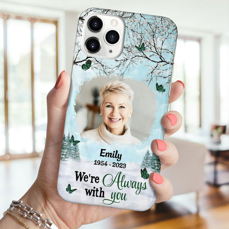 Discover Christmas Memorial Upload Photo Butterflies, A Big Piece Of My Heart Lives In Heaven Personalized Phone Case