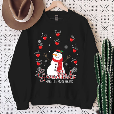 Christmas Snowman Grandma, Heart Grandkids Make Life More Grand Personalized Sweatshirt LPL18NOV23TP1