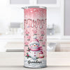 Sparkling Sweet Pinky Snowman Grandma Mom Heart Kids Personalized Skinny Tumbler LPL01NOV23TP1