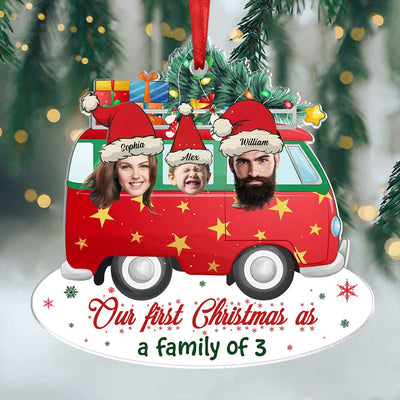 Face From Photo, Family Name, Christmas Camping Bus, Christmas Shape Ornament - NTD13OCT23TP2
