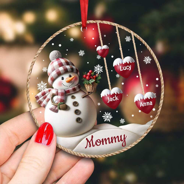 Cute Christmas Snowmy Grandma Mom Hugging Sweet Heart Kids Personalize -  HumanCustom - Unique Personalized Gifts Made Just for You