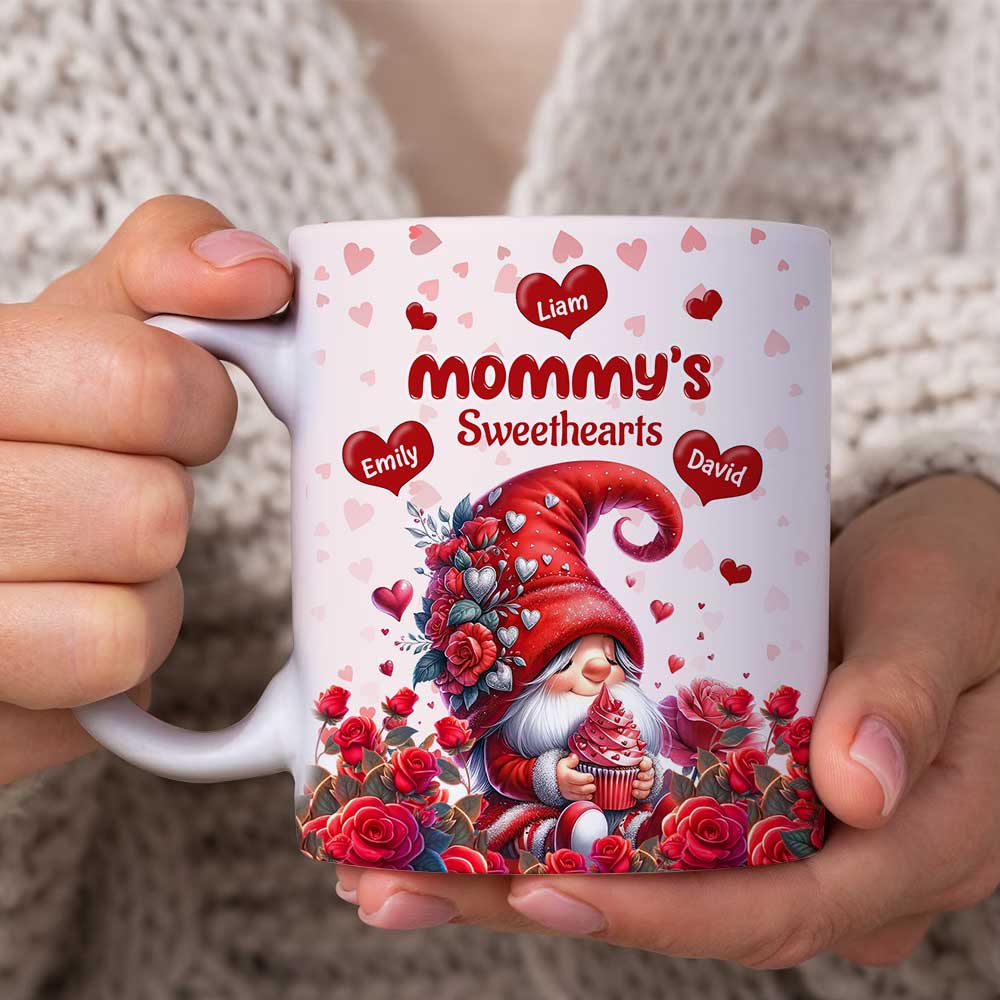 Red Gnome Grandma Mom's Sweethearts Kids Personalized Mug LPL06JAN24TP2
