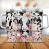 Pinky Flower Dairy Baby Cow Cattle Farm Personalized Tumbler With Straw LPL06JAN24TP3