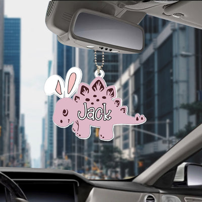 Dinosaurs Kid Name With Bunny Ears Easter Cute Personalized Car Ornament HTN15FEB24TP1