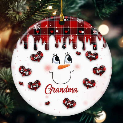 Cute Colorful Snowmy Grandma Mom Little Heart Kids Personalized Christ -  HumanCustom - Unique Personalized Gifts Made Just for You