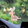 Dinosaurs Kid Name With Bunny Ears Easter Cute Personalized Car Ornament HTN15FEB24TP1