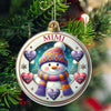 Happy Snowman Grandma Mom Cute Sweet Heart Kids Personalized Ornament LPL14NOV23TP3