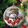 Warm Vintage Snowman Grandma Mom Sweet Heart Kids Personalized Ornament LPL14NOV23TP4