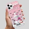 Sweet Pinky Snowman Grandma Mom Heart Kids Personalized Phone Case LPL25OCT23TP4