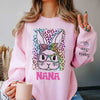 Leopard Easter Bunny Grandma Mom Custom Kids On Sleeve Personalized Sweatshirt LPL21FEB24TP4