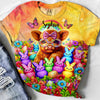 Easter's Day Baby Highland Cow Cattle Farm Personalized 3D T-shirt LPL14MAR24TP2