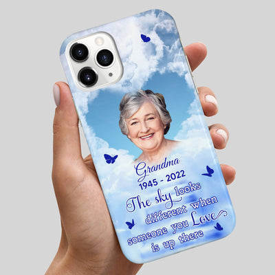Memorial Gift Insert Photo Family Loss, The Sky Looks Different Personalized Phone Case LPL19SEP23TP2