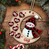Christmas Happy Snowman Nana Mom Heart Kids On Moon Personalized Ornament LPL09NOV23TP5