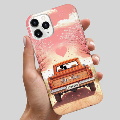 Couple Red Truck Gift For Wife Husband For Him For Her Personalized Phone Case NVL27DEC23TP1