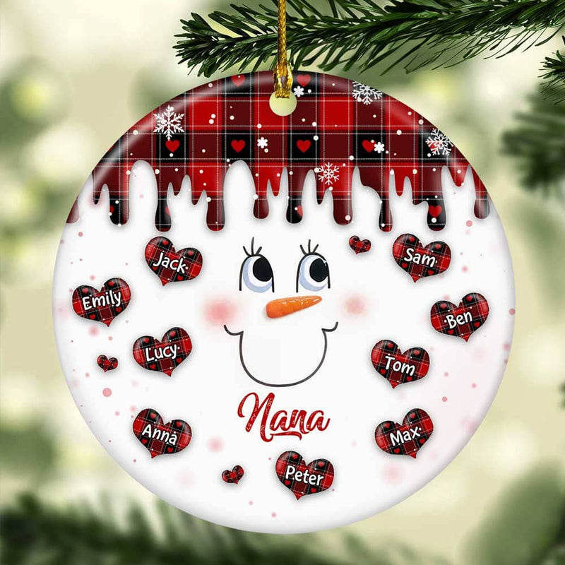 Cute Colorful Snowmy Grandma Mom Little Heart Kids Personalized Christ -  HumanCustom - Unique Personalized Gifts Made Just for You